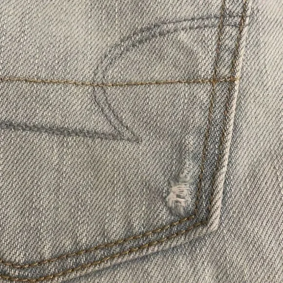 American Eagle Denim Cut-Off Jean Shorts Womens Size 0 Lace Boho Festival - Picture 12 of 13
